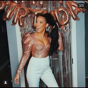 Lavish Alice Pink Glitter Jumpsuit